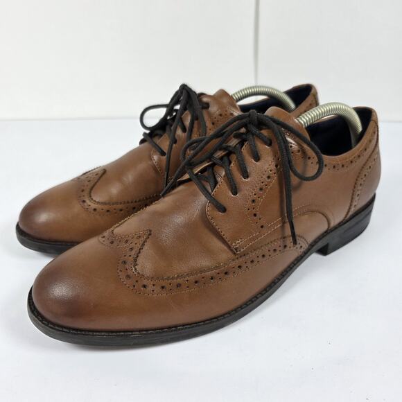 Cole Haan Mens 10M Brown Leather Wingtip Oxford Dress Shoes Lace Up main image 13